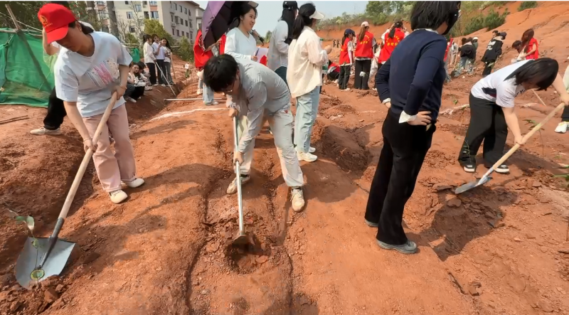 衡陽幼兒師范高等?？茖W(xué)校開展“綠色校園·黨員先行”植樹活動